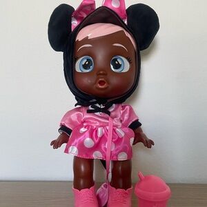 Disney Cry Babies Minnie Mouse Interactive Doll 12" Cries Real Tears Works